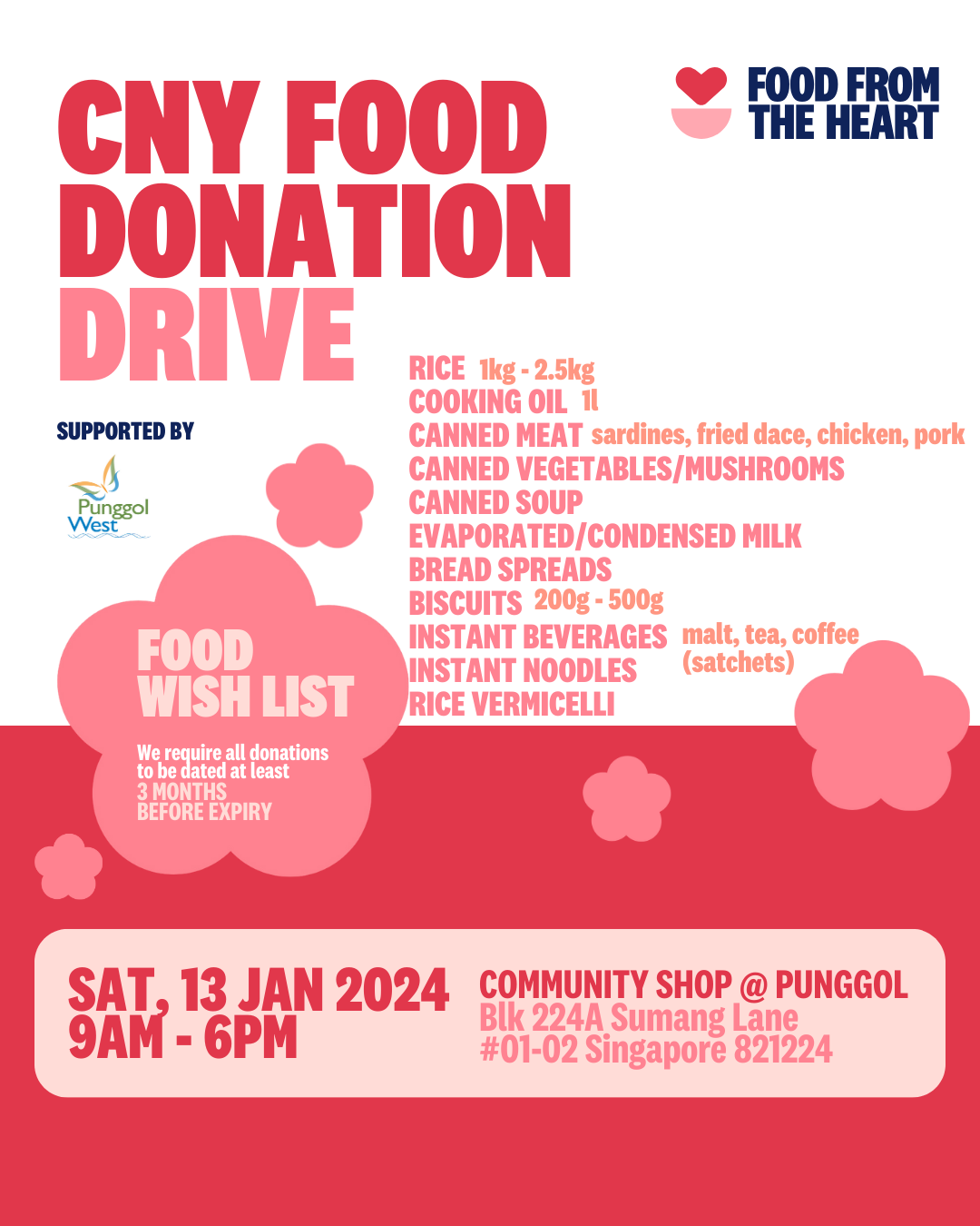 CNY Food Donation Drive for Community Shop @ Punggol